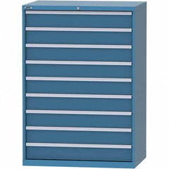 LISTA - 9 Drawer, 99 Compartment Bright Blue Steel Modular Storage Cabinet - Americas Industrial Supply