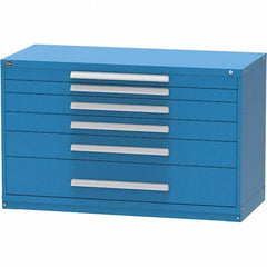 Vidmar - 6 Drawer, 45 Compartment Bright Blue Steel Modular Storage Cabinet - Americas Industrial Supply