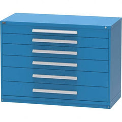 Vidmar - 6 Drawer, 45 Compartment Bright Blue Steel Modular Storage Cabinet - Americas Industrial Supply