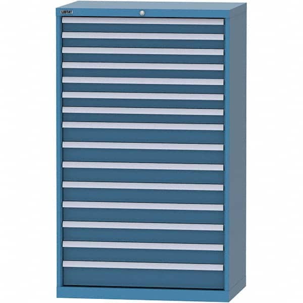 LISTA - 15 Drawer, 84 Compartment Bright Blue Steel Modular Storage Cabinet - Americas Industrial Supply