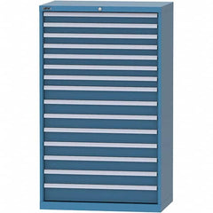 LISTA - 15 Drawer, 84 Compartment Bright Blue Steel Modular Storage Cabinet - Americas Industrial Supply