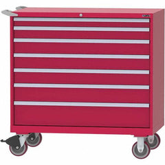 LISTA - 7 Drawer, 99 Compartment Bright Blue Steel Modular Storage Cabinet - Americas Industrial Supply