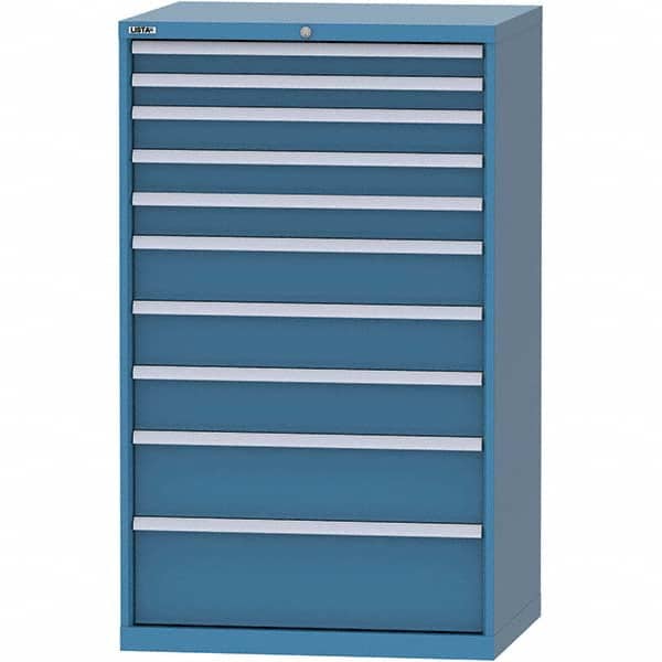 LISTA - 10 Drawer, 84 Compartment Bright Blue Steel Modular Storage Cabinet - Americas Industrial Supply
