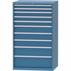 LISTA - 10 Drawer, 84 Compartment Bright Blue Steel Modular Storage Cabinet - Americas Industrial Supply