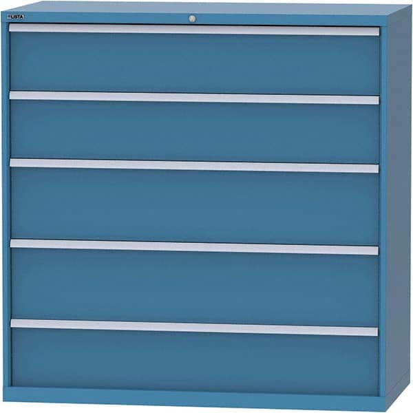 LISTA - 5 Drawer, 84 Compartment Bright Blue Steel Modular Storage Cabinet - Americas Industrial Supply