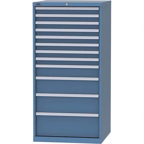 LISTA - 12 Drawer, 124 Compartment Bright Blue Steel Modular Storage Cabinet - Americas Industrial Supply