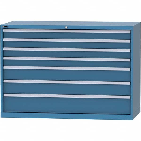 LISTA - 7 Drawer, 84 Compartment Bright Blue Steel Modular Storage Cabinet - Americas Industrial Supply