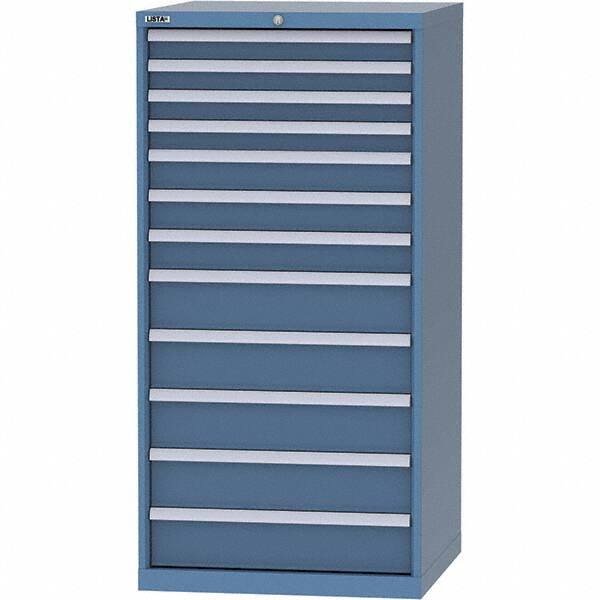 LISTA - 12 Drawer, 124 Compartment Bright Blue Steel Modular Storage Cabinet - Americas Industrial Supply