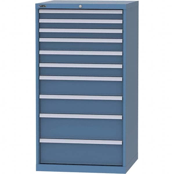 LISTA - 10 Drawer, 45 Compartment Bright Blue Steel Modular Storage Cabinet - Americas Industrial Supply