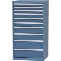 LISTA - 10 Drawer, 45 Compartment Bright Blue Steel Modular Storage Cabinet - Americas Industrial Supply