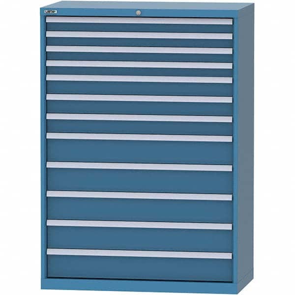 LISTA - 12 Drawer, 84 Compartment Bright Blue Steel Modular Storage Cabinet - Americas Industrial Supply