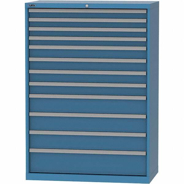 LISTA - 12 Drawer, 84 Compartment Bright Blue Steel Modular Storage Cabinet - Americas Industrial Supply