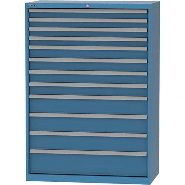 LISTA - 12 Drawer, 84 Compartment Bright Blue Steel Modular Storage Cabinet - Americas Industrial Supply