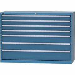 LISTA - 7 Drawer, 84 Compartment Bright Blue Steel Modular Storage Cabinet - Americas Industrial Supply