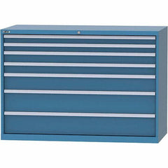 LISTA - 7 Drawer, 84 Compartment Bright Blue Steel Modular Storage Cabinet - Americas Industrial Supply