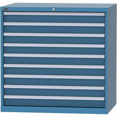 LISTA - 9 Drawer, 99 Compartment Bright Blue Steel Modular Storage Cabinet - Americas Industrial Supply