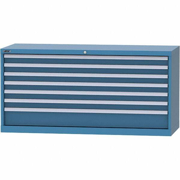 LISTA - 7 Drawer, 84 Compartment Bright Blue Steel Modular Storage Cabinet - Americas Industrial Supply