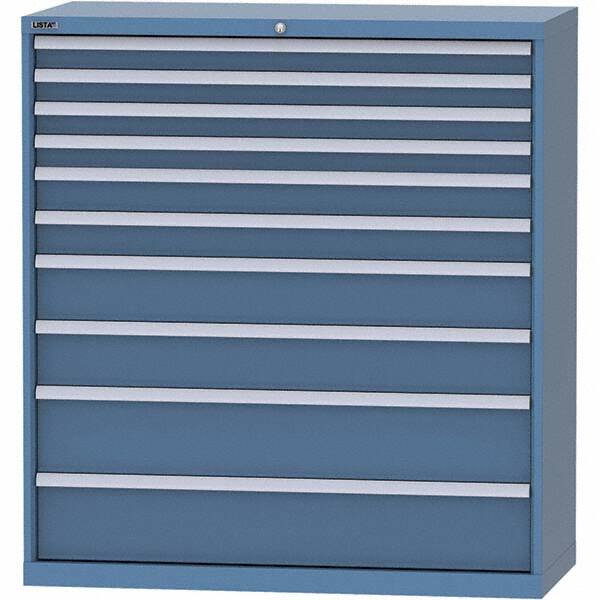 LISTA - 10 Drawer, 99 Compartment Bright Blue Steel Modular Storage Cabinet - Americas Industrial Supply
