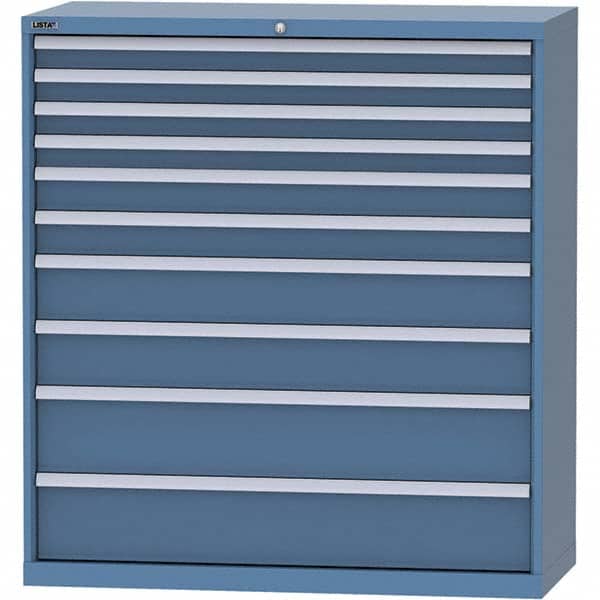 LISTA - 10 Drawer, 99 Compartment Bright Blue Steel Modular Storage Cabinet - Americas Industrial Supply