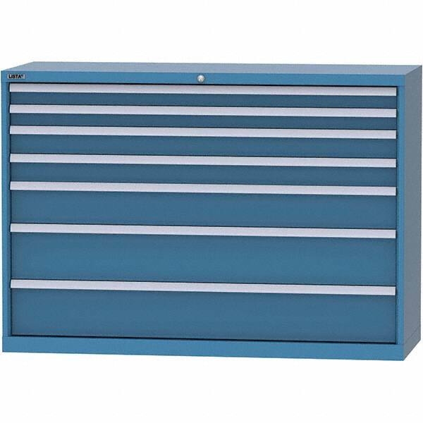 LISTA - 7 Drawer, 84 Compartment Bright Blue Steel Modular Storage Cabinet - Americas Industrial Supply