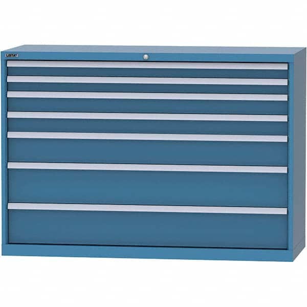 LISTA - 7 Drawer, 84 Compartment Bright Blue Steel Modular Storage Cabinet - Americas Industrial Supply