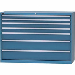LISTA - 7 Drawer, 84 Compartment Bright Blue Steel Modular Storage Cabinet - Americas Industrial Supply