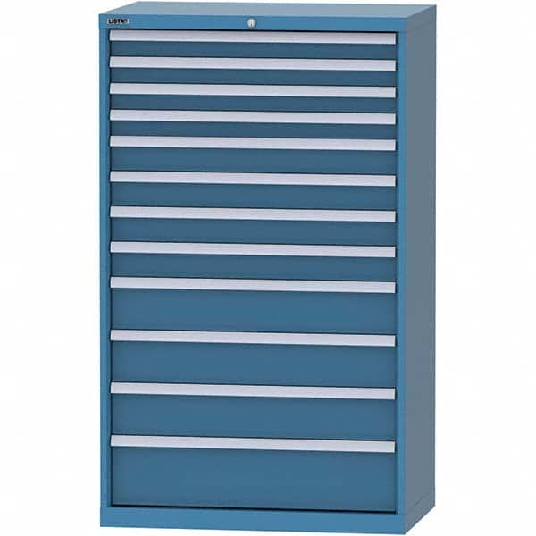 LISTA - 12 Drawer, 84 Compartment Bright Blue Steel Modular Storage Cabinet - Americas Industrial Supply