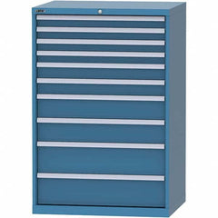 LISTA - 10 Drawer, 84 Compartment Bright Blue Steel Modular Storage Cabinet - Americas Industrial Supply