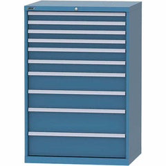 LISTA - 10 Drawer, 84 Compartment Bright Blue Steel Modular Storage Cabinet - Americas Industrial Supply
