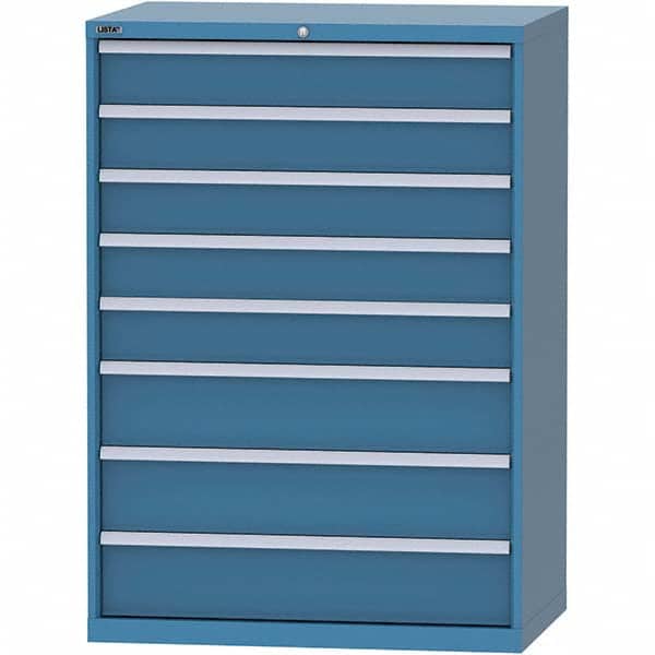 LISTA - 8 Drawer, 99 Compartment Bright Blue Steel Modular Storage Cabinet - Americas Industrial Supply
