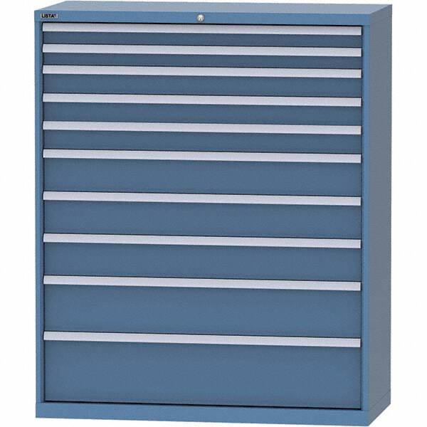 LISTA - 10 Drawer, 99 Compartment Bright Blue Steel Modular Storage Cabinet - Americas Industrial Supply