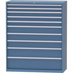 LISTA - 10 Drawer, 99 Compartment Bright Blue Steel Modular Storage Cabinet - Americas Industrial Supply