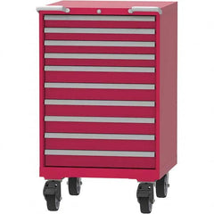 LISTA - 10 Drawer, 45 Compartment Red Steel Modular Storage Cabinet - Americas Industrial Supply