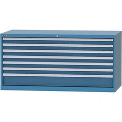 LISTA - 7 Drawer, 84 Compartment Bright Blue Steel Modular Storage Cabinet - Americas Industrial Supply
