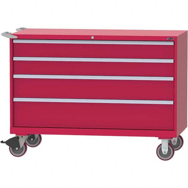 LISTA - 4 Drawer, 84 Compartment Red Steel Modular Storage Cabinet - Americas Industrial Supply
