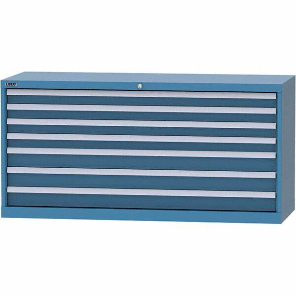 LISTA - 7 Drawer, 84 Compartment Bright Blue Steel Modular Storage Cabinet - Americas Industrial Supply