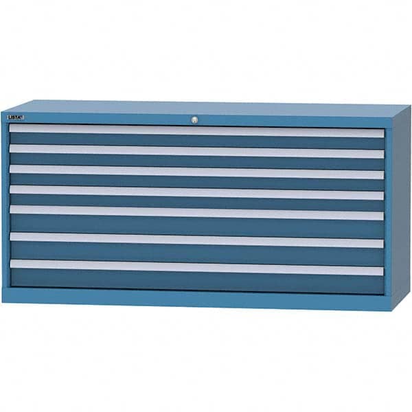 LISTA - 7 Drawer, 84 Compartment Bright Blue Steel Modular Storage Cabinet - Americas Industrial Supply