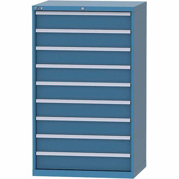 LISTA - 9 Drawer, 84 Compartment Bright Blue Steel Modular Storage Cabinet - Americas Industrial Supply