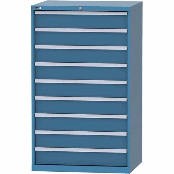 LISTA - 9 Drawer, 84 Compartment Bright Blue Steel Modular Storage Cabinet - Americas Industrial Supply