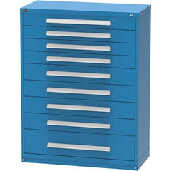 Vidmar - 9 Drawer, 45 Compartment Bright Blue Steel Modular Storage Cabinet - Americas Industrial Supply