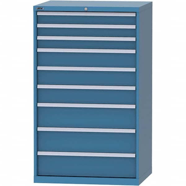 LISTA - 9 Drawer, 84 Compartment Bright Blue Steel Modular Storage Cabinet - Americas Industrial Supply