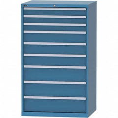 LISTA - 9 Drawer, 84 Compartment Bright Blue Steel Modular Storage Cabinet - Americas Industrial Supply