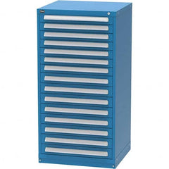 Vidmar - 15 Drawer, 344 Compartment Bright Blue Steel Modular Storage Cabinet - Americas Industrial Supply