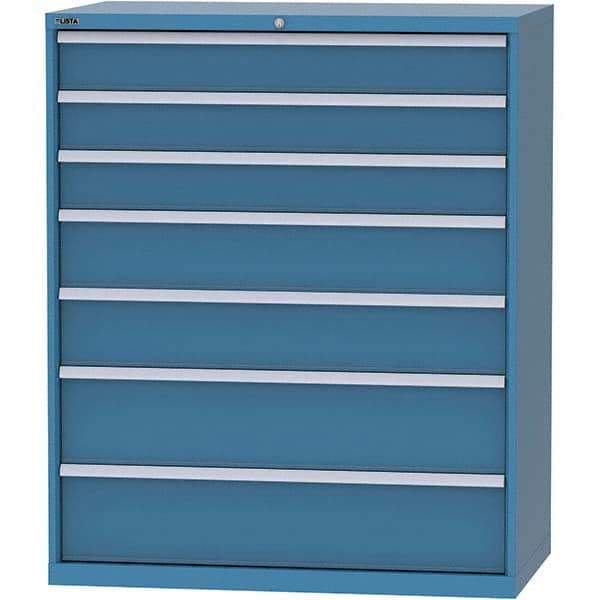 LISTA - 7 Drawer, 159 Compartment Bright Blue Steel Modular Storage Cabinet - Americas Industrial Supply