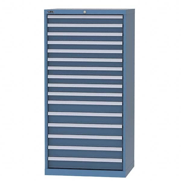LISTA - 15 Drawer, 93 Compartment Bright Blue Steel Modular Storage Cabinet - Americas Industrial Supply