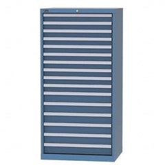 LISTA - 15 Drawer, 93 Compartment Bright Blue Steel Modular Storage Cabinet - Americas Industrial Supply