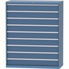 LISTA - 9 Drawer, 99 Compartment Bright Blue Steel Modular Storage Cabinet - Americas Industrial Supply