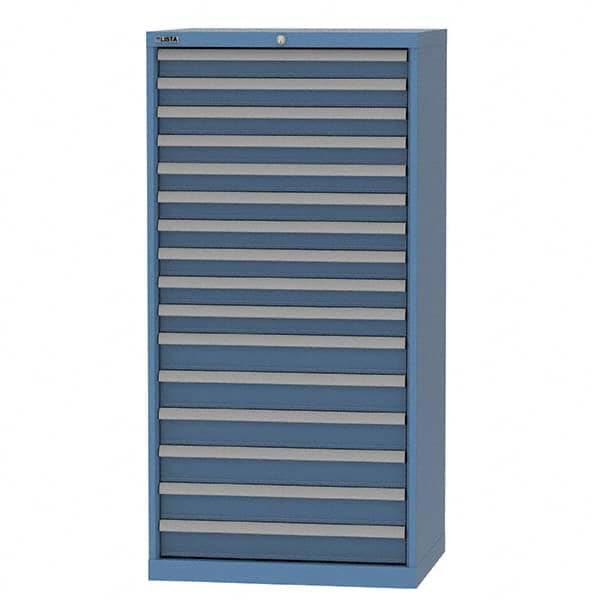 LISTA - 16 Drawer, 93 Compartment Bright Blue Steel Modular Storage Cabinet - Americas Industrial Supply