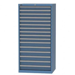 LISTA - 16 Drawer, 93 Compartment Bright Blue Steel Modular Storage Cabinet - Americas Industrial Supply