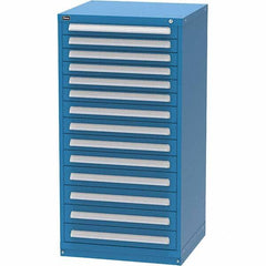 Vidmar - 14 Drawer Bright Blue Steel Modular Storage Cabinet - Americas Industrial Supply